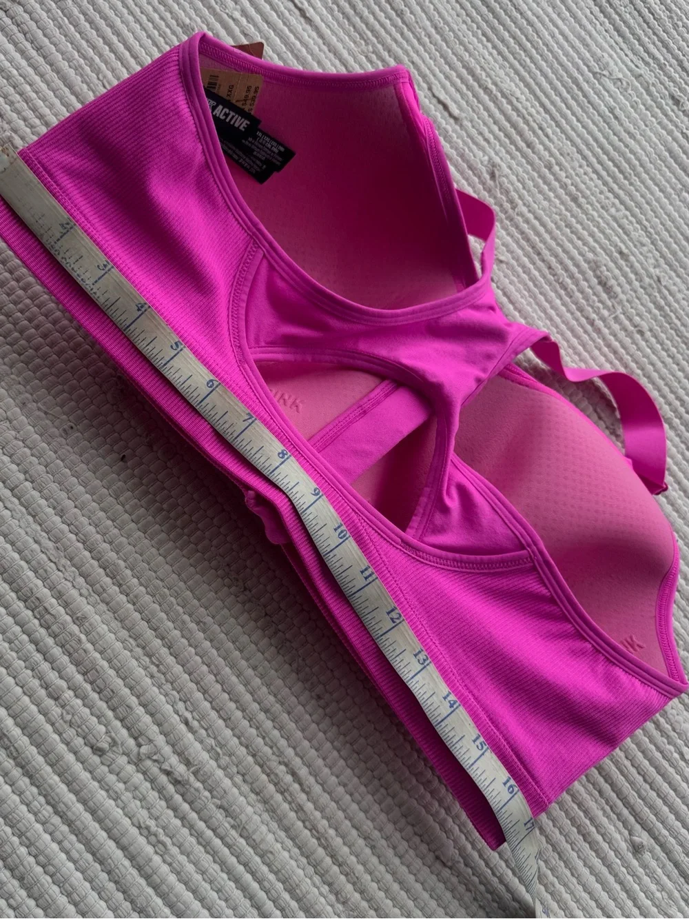 PINK Active Seamless Air High Impact Sports Bra Fuchsia XXL NWT Zip Front